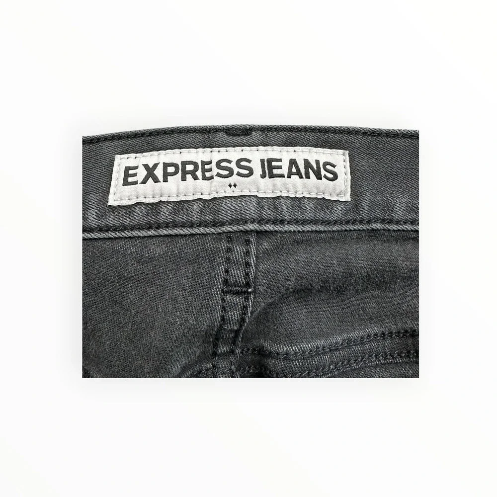 Express Jeans Pants Mens 33x32 Black Rocco Slim Fit Skinny Distressed‎ Ripped